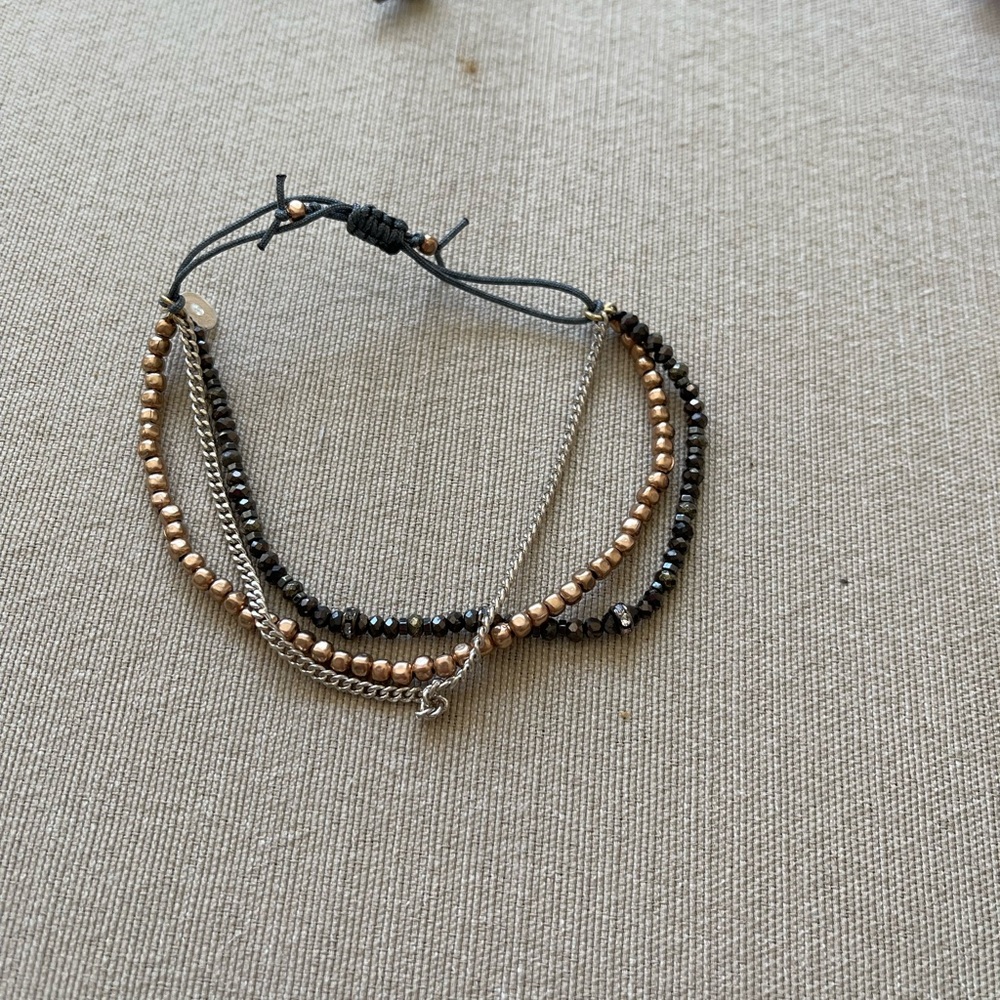 Stella and Dot three strand adjustable bracelet